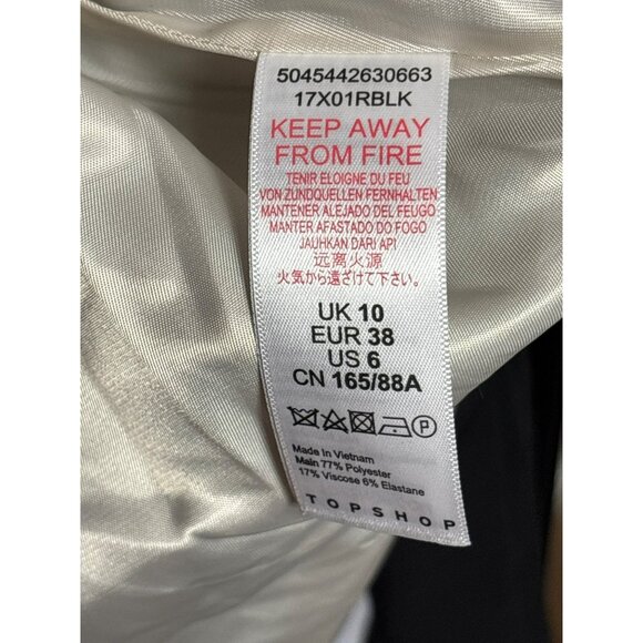 Topshop Womens Black Blazer US Size 6 Oversized Lined Shoulder Pads - Picture 4 of 5